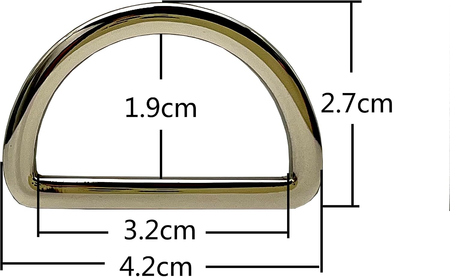 zinc alloying D Shape Rings Semi-Circular D ring buckles 1 1/4" / 32mm for webbing straps bags purse belt Dog Collars hardware making Nickel U50
