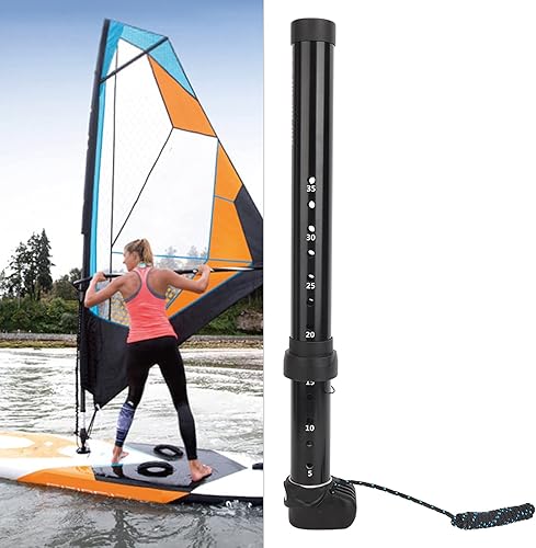 Miniatura 3 de Barra de extensión de mástil de windsurf de aleación de aluminio, accesorio de varilla de extensión de mástil de windsurf negro con adaptador de