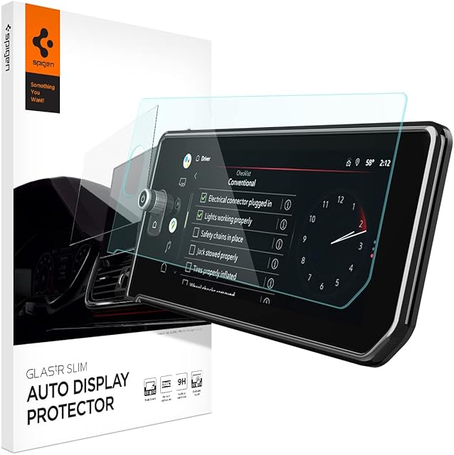 Spigen Tempered Glass Screen Protector [GlasTR Slim] designed for GMC Sierra (2023) 13.4" Dashboard Touchscreen - Matte/Anti Finger Print