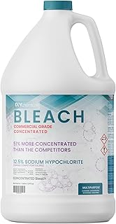 DIYChemicals Bleach - Concentrated Bleach (Sodium Hypochlorite 12.5%) - Cleaning, Deodorizing, Whitening, Renewing (Gallon)