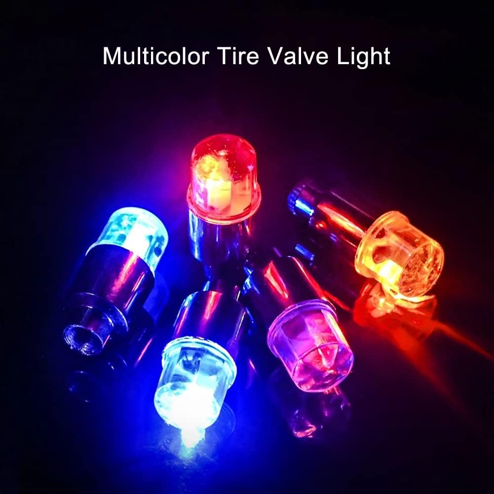 JHMUERN 20Pcs Tire Valve Light, LED Wheel Lights, Waterproof LED Flashing Light, Tire Valve Caps Lamp for Car Bike Motorcycle (Red+Blue+White+Colorful) : Automotive