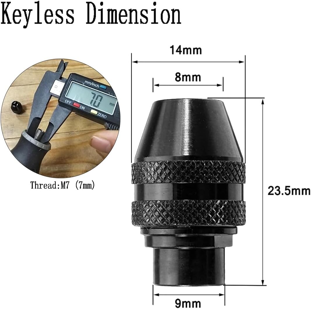 10 Pcs Rotary Collet Nuts Set, 3-Jaw Multi Quick Change Keyless Clamping Chuck for Rotary Tools (Collet Size: 1mm/1.6mm/2.3mm/3.2mm)