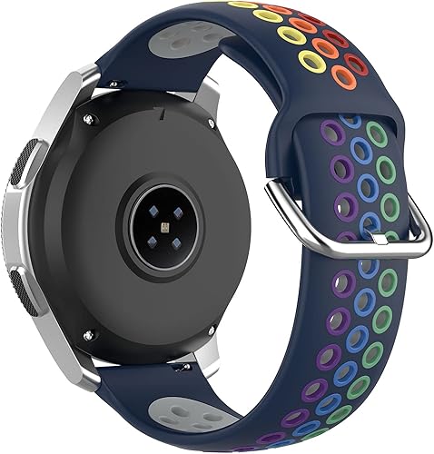 Miniatura 7 de BANLOUKA - Correas de reloj de repuesto de arcoíris para Samsung Galaxy Watch 3 de 1.772 pulgadasGalaxy Watch de 1.811 pulgadasGear S3 Frontier y