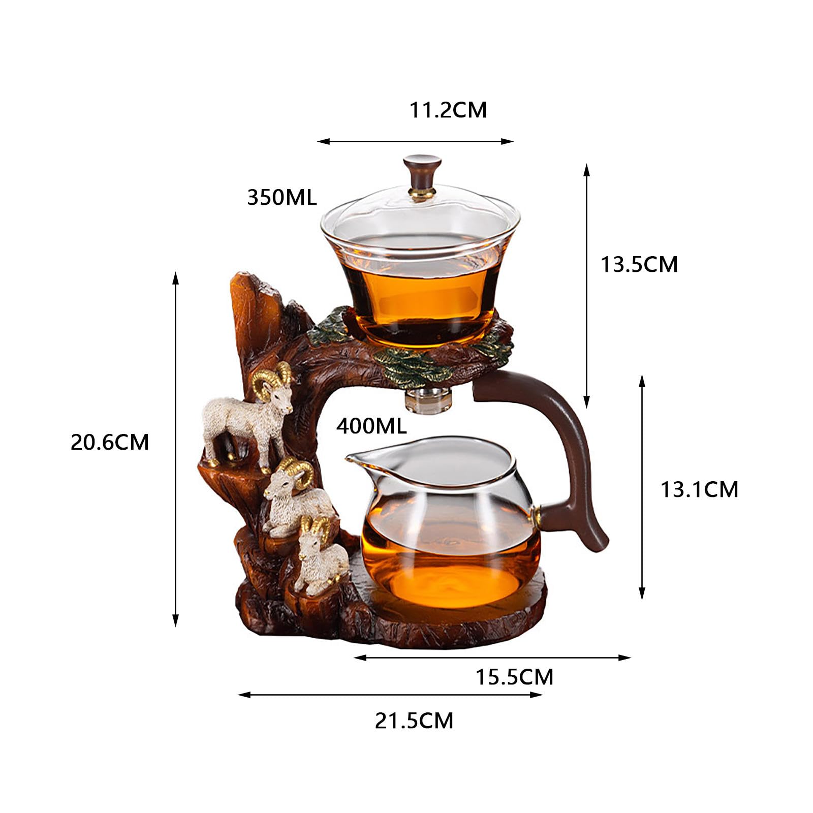 Półautomatyczny zestaw do herbaty - magnetyczny czajnik do herbaty Magic Glass, leniwy domowy zaparzacz do herbaty