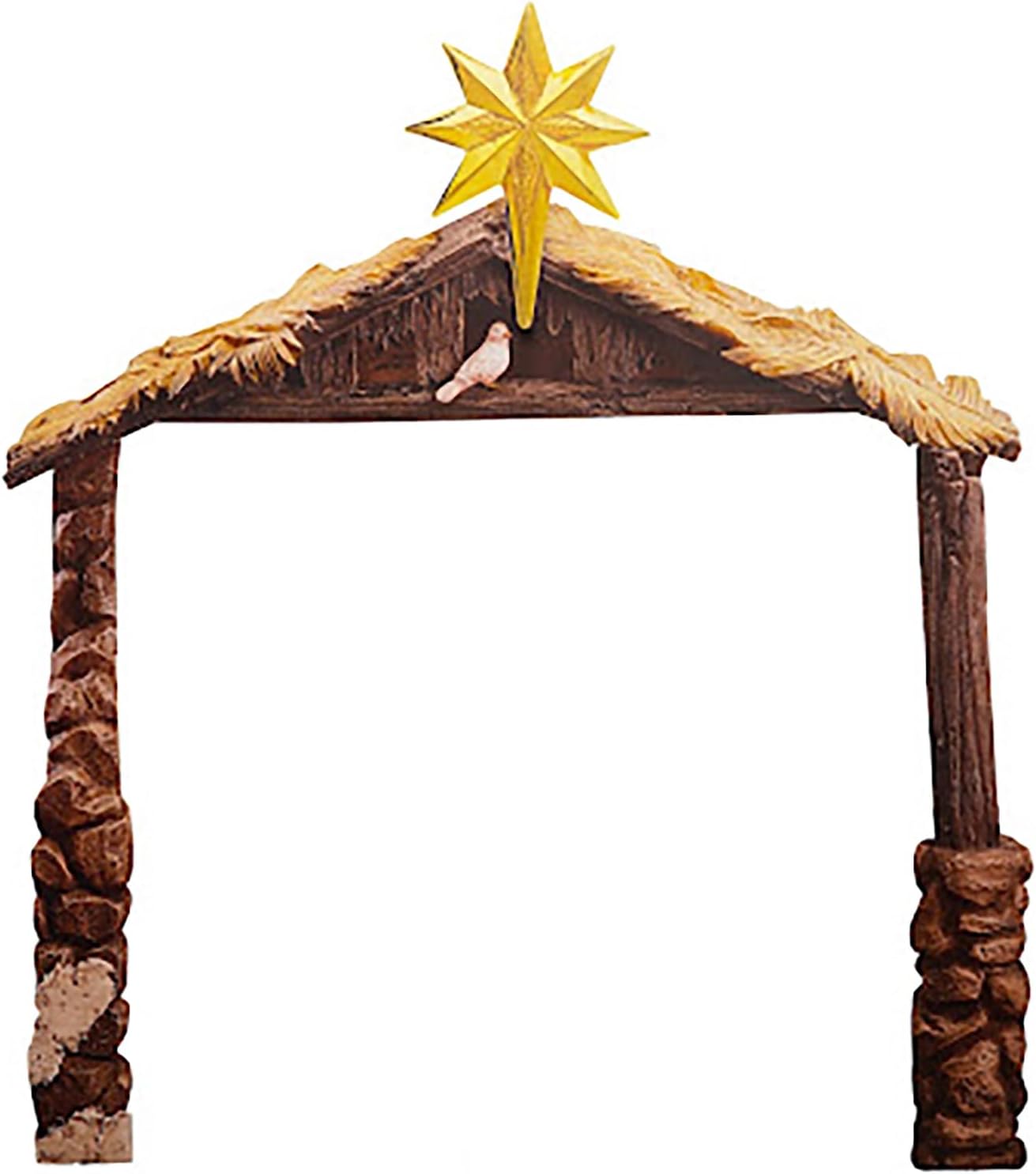 Three Kings Gifts Christmas Stable for Outdoor Nativity Display, 81-Inch Tall Lifelike High-Res Yard Art, Weatherproof 22-Gauge Coated Flat Metal Creche Manger Shelter Background