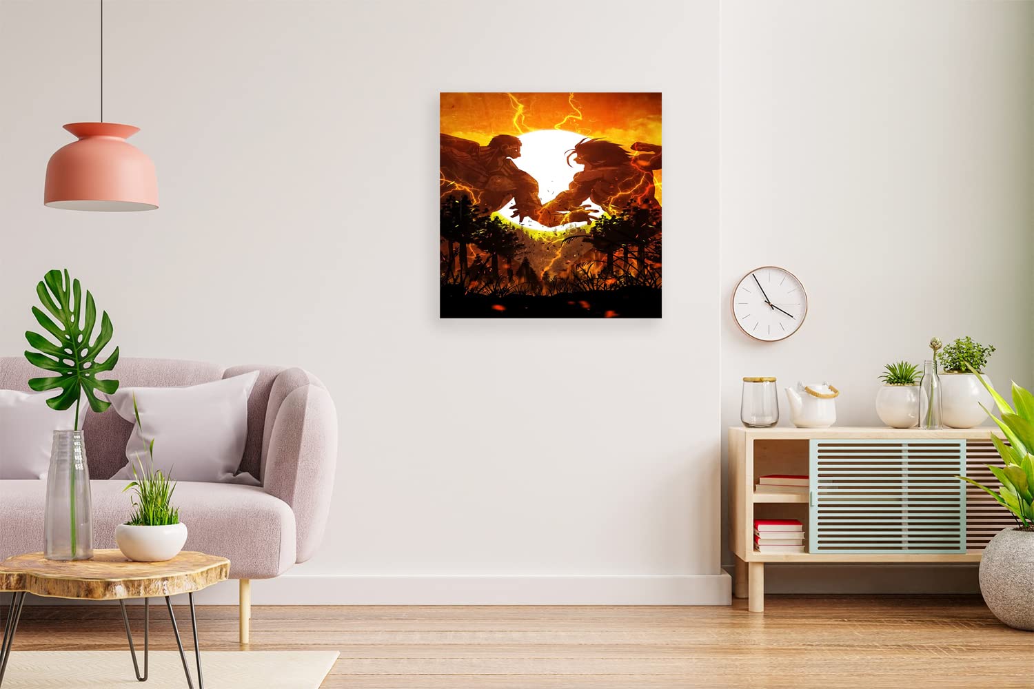 XtremeSkins Designs Print Wooden Framed Canvas Wall Art Decoration Poster (14x14 Inch) - Reiner vs Eren