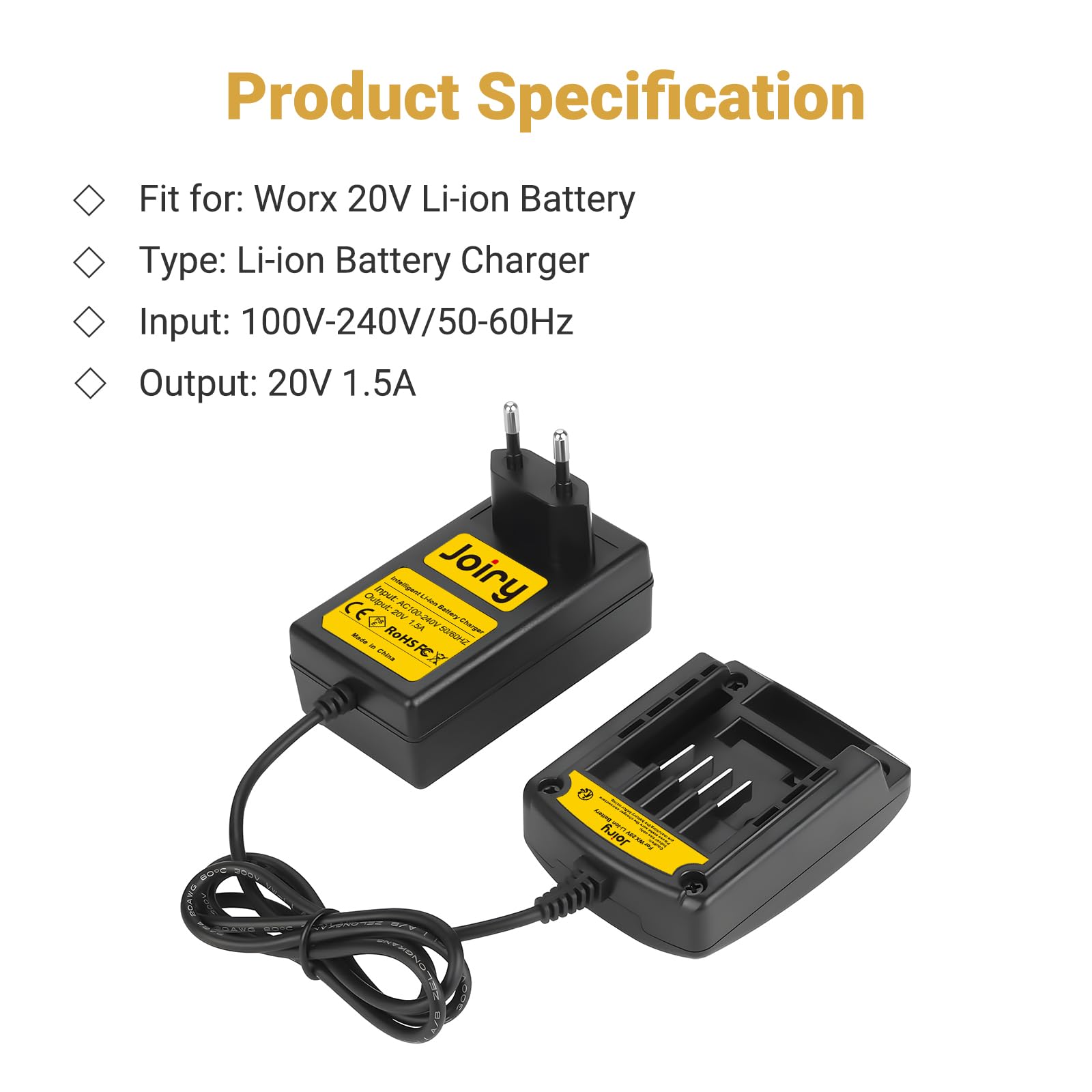 20V 3Ah Li-ion Akku/Ladegerät für Worx WA3553 WA3551.1 WG169 WX372 WG259 WX390.1