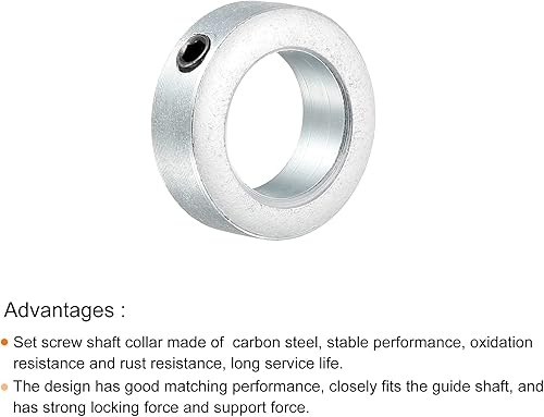 Miniatura 20 de MECCANIXITY Collar de eje de 1-3/8 pulgadas de diámetro de acero al carbono chapado en zinc, juego de collares de sujeción estilo tornillo, tono