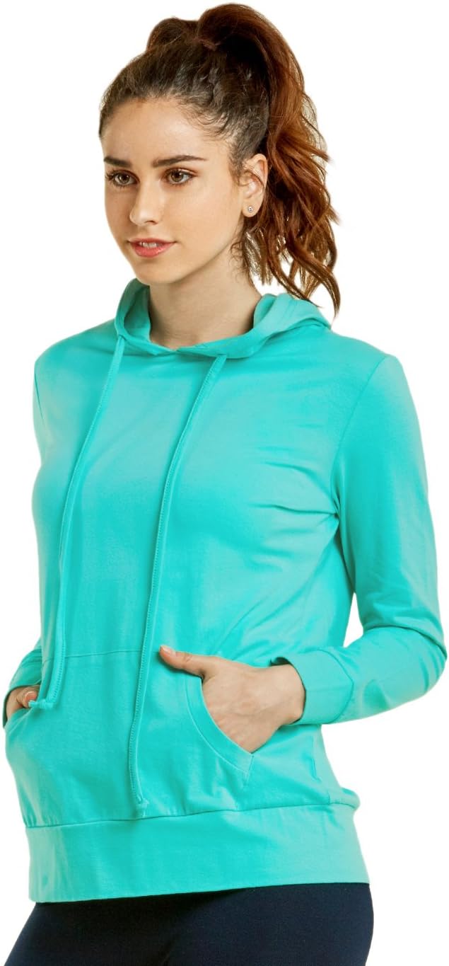 Sofra Women's Thin Cotton Pullover Hoodie Sweater (L, Mint - 1) - Image 3