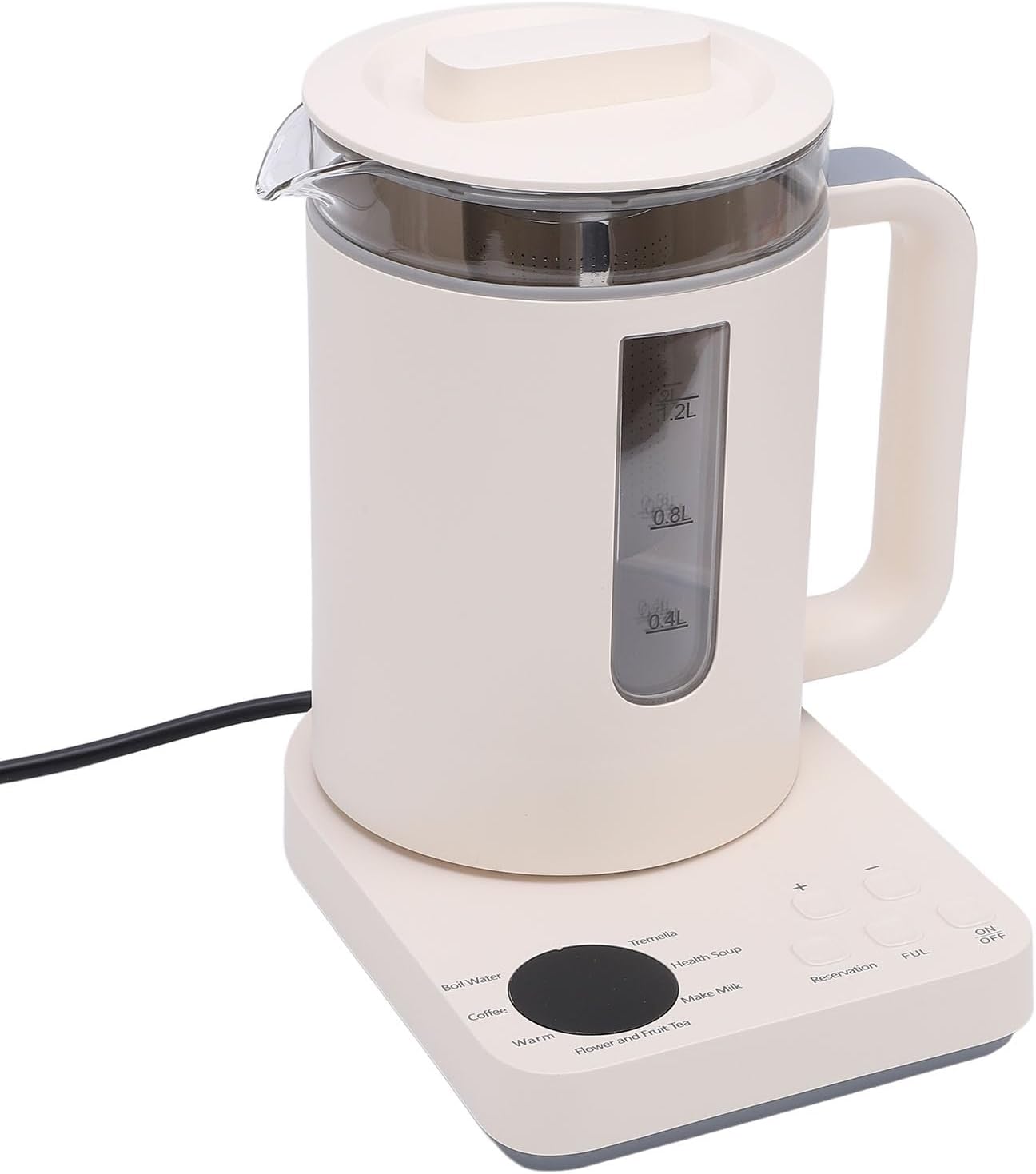 Glass Electric Kettle, 1.2L Large Capacity Smart Hot Tea Maker with Temperature Control, for Home Kitchen Coffee Brewing and Health Care (US Plug 110V)