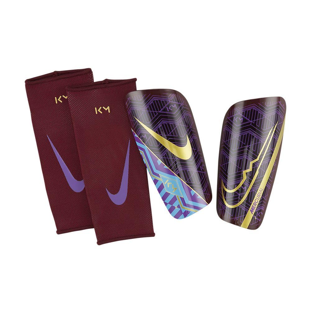 NIKE Unisex Mercurial Lite - Fa22 Shin Guards, Dark Beetroot/Mtlc Vivid Gold, L UK