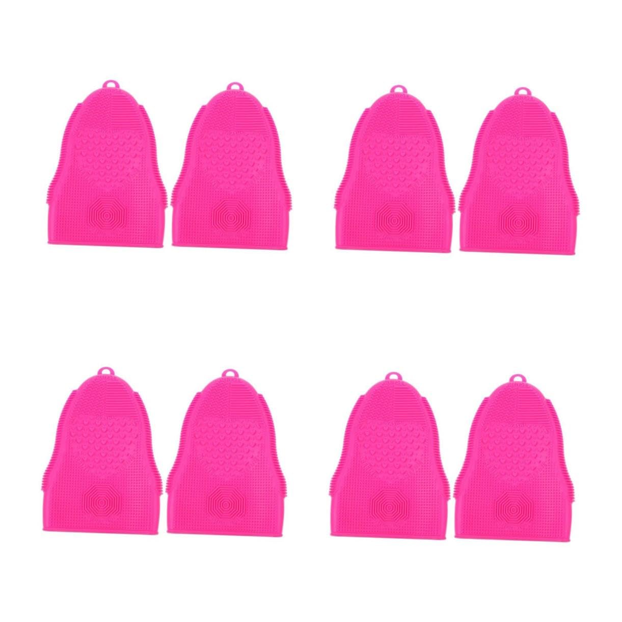 8 Pezzi Tappetino Pulizia Pennelli in Silicone Portatile e Compatto per Detergente Pennelli Cosmetici Multifunzione per Makeup Pittura e Utensili