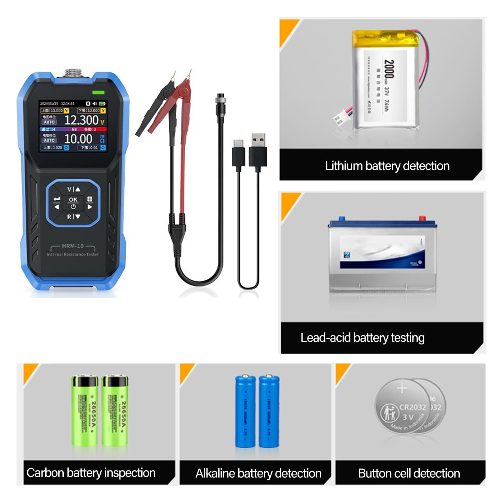 Tester di tensione e resistenza multipla Test batteria per uso professionale e hobbista in varie applicazioni Misuratore di tensione ad alta precisione