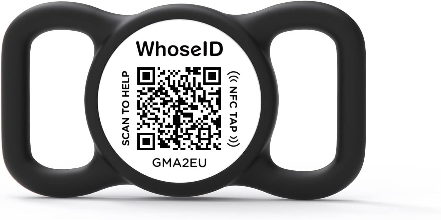 QR Dog ID Tag, Personalized Pet ID Tags Dog Tags, Silent Silicone QR Code ID Tags, Send Pet Location Alert Email When Scanning, No App Need, Multi-Pet Management, Black&White : Pet Supplies