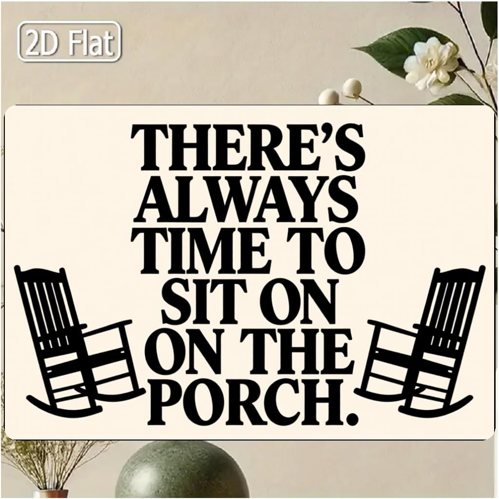 Always Time To Sit On Porch Tin Sign, 8x12 Inch Decor