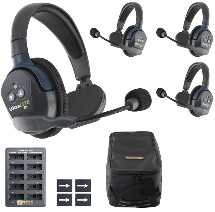 Eartec Ultralite ワイアレスインカム 4set Eartec UL4S Ultralite Full Duplex Wireless Headset