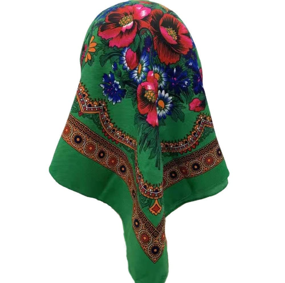 Ljgfw Women's W1 Russian Square Scarfs Ukrainian Headwear Muslim Hijab Shawl Wraps Turban Cloth Raditional Scarves