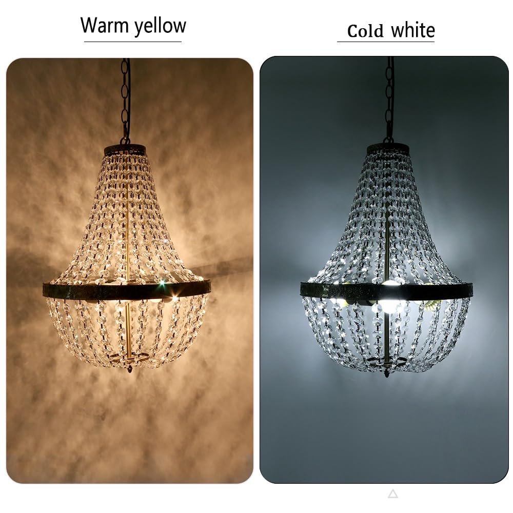 FIRVRE Kristall Kronleuchter 3-Light, Vintage Pendelleuchte Höhenverstellbar, 3 Flammige E27 mit Verstellbarer Kette für Esszimmer, Wohnzimmer, Schlafzimmer