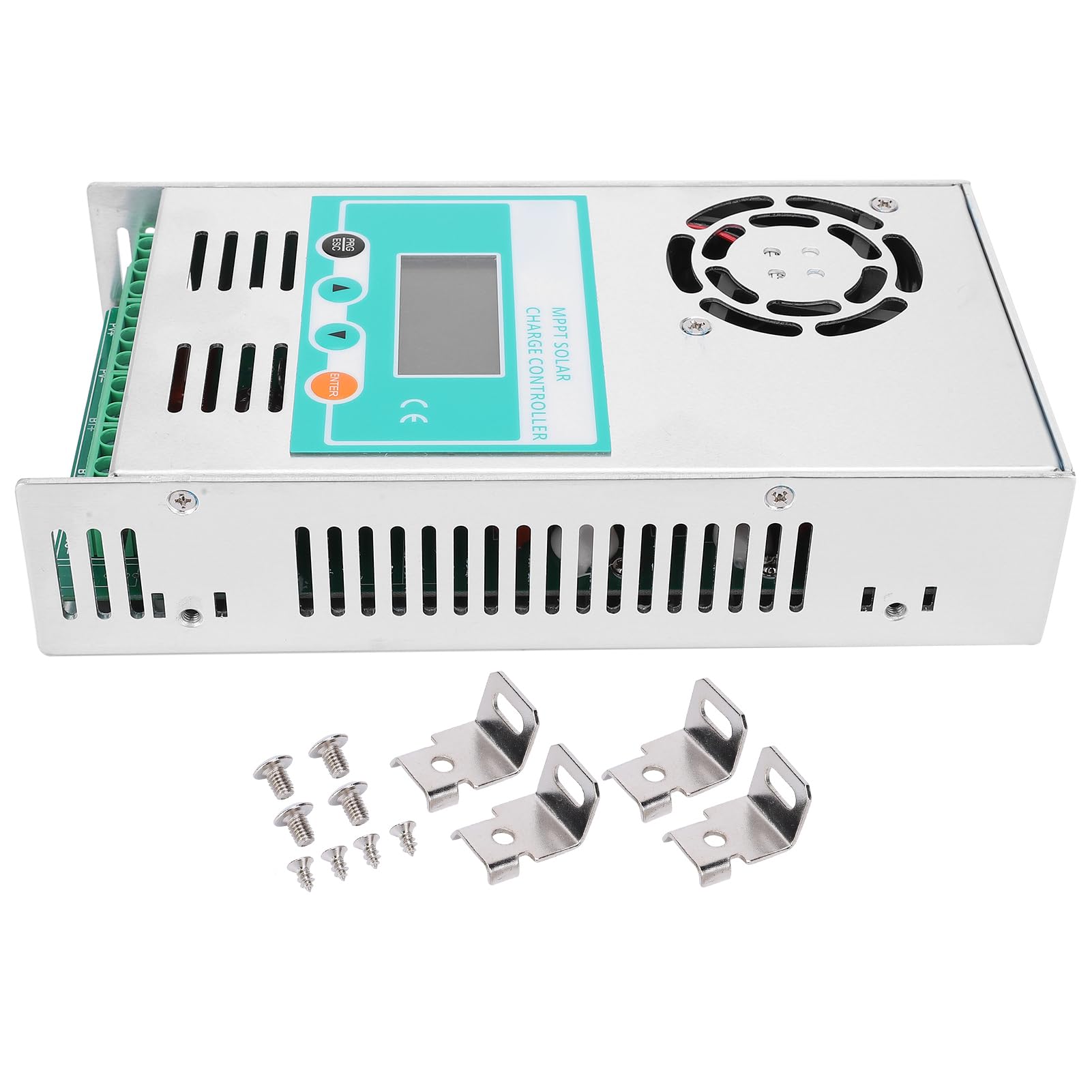 Acouto Regolatore di Carica Solare MPPT 60A, 12V 24V 36V 48V Auto, Display LCD Retroilluminato con Ventola Intelligente per Carica Batteria Pannello Solare (MPPT-60A)