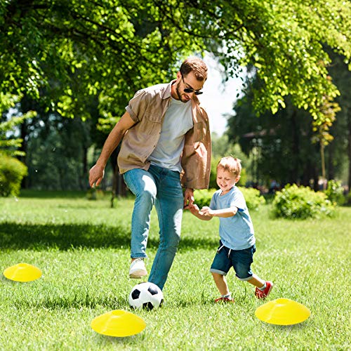 YSBER 25Pcs Hütchen Fußball, Trainingskegel, Kegel Fussballtraining, Markierungshütchen Set Kinder, 5 Farbmarkierungen, Trainingszubehör Für Slalom Riemenscheiben