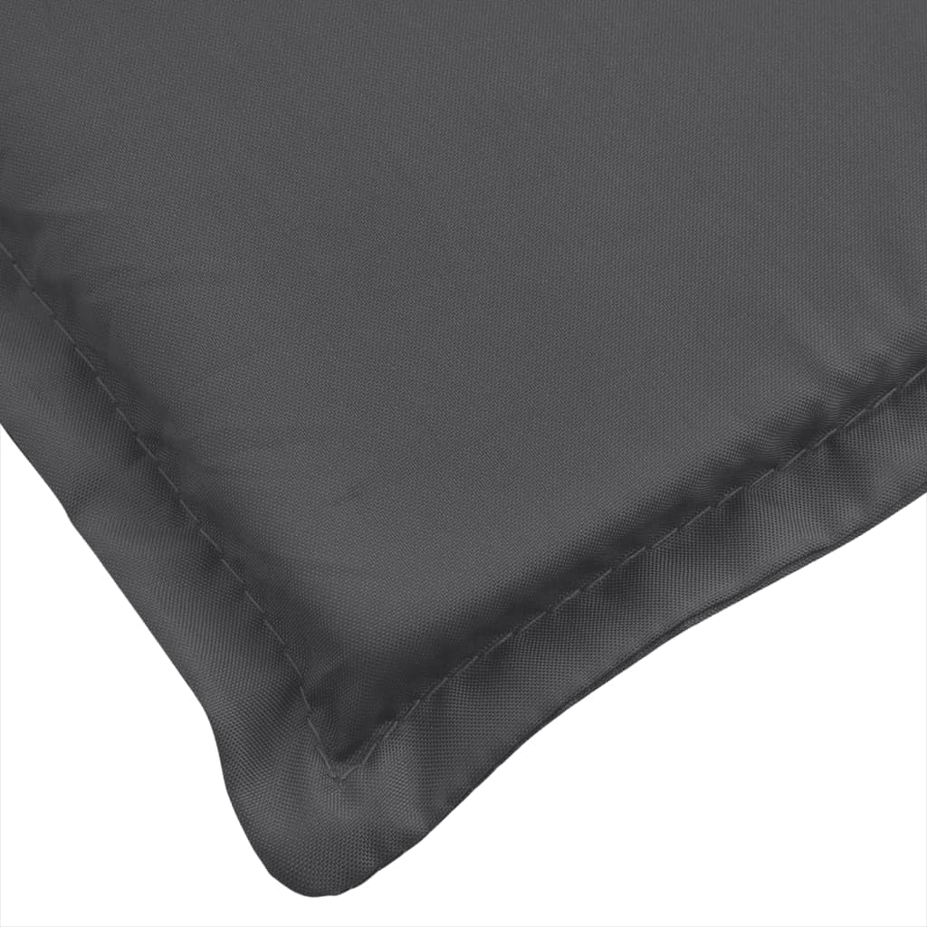 Cuscino per lettino prendisole, antracite, 200 x 50 x 4 cm, poliestere
