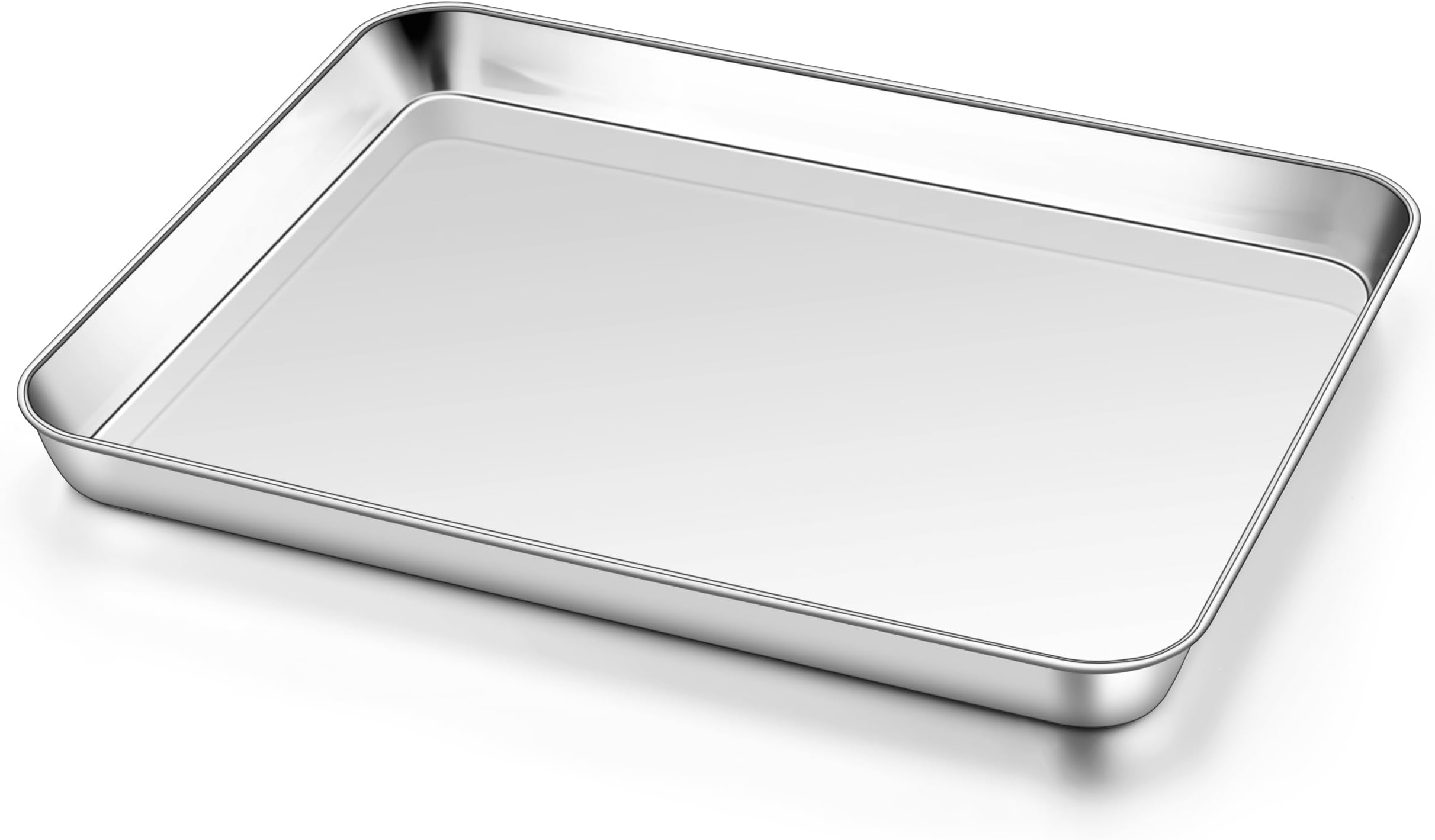 Homikit 1 Pack Quarter Sheet Pan, 9x13 Inches Stainless Steel Cookie Sheets for Baking Non Stick, Metal Baking Sheet Fits Toaster Oven, Bacon Pan Non Toxic & Rust Free, Dishwasher Safe