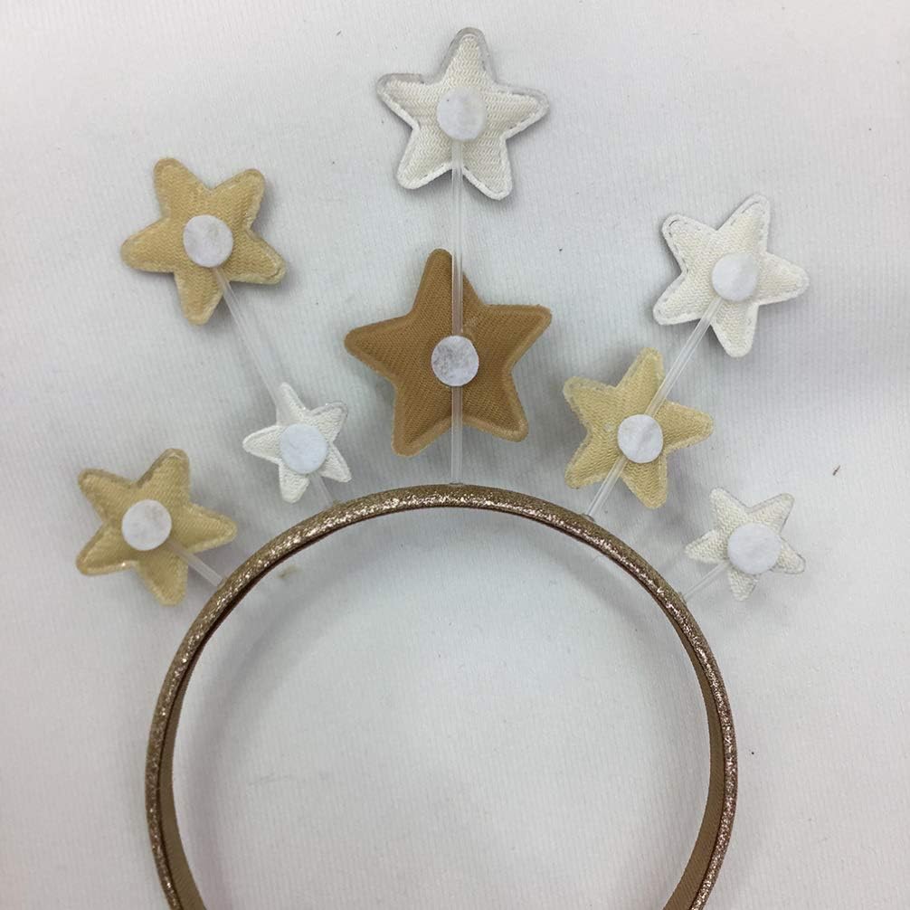 SOLUSTRE Star Headband Christmas Lovely Glitter Pentagram Crowns Hair Band for Birthday Holiday Festival Party Costume Silver Gold - Image 5