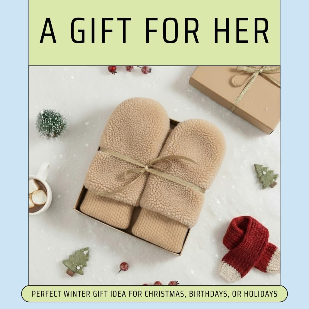 Funky Junque Faux Fur Flip Mittens Womens Warm Convertible Fingerless Gloves - Image 5