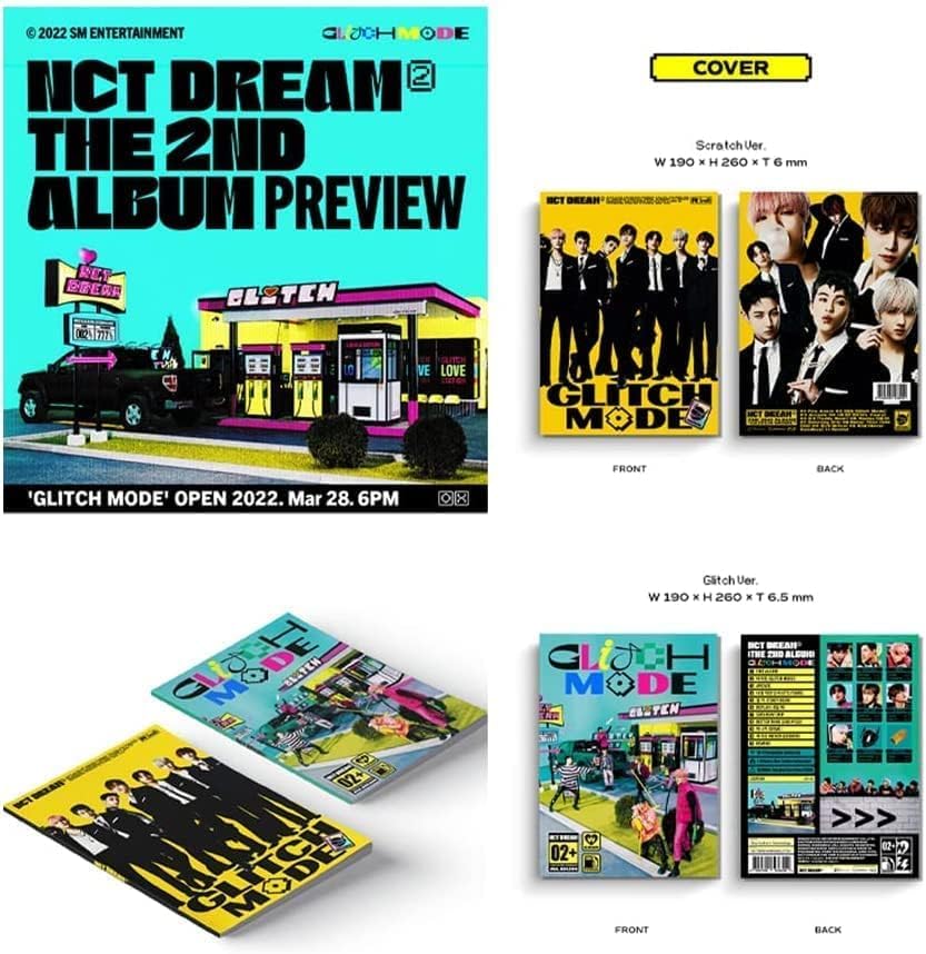 SM Ent. NCT DREAM - Glitch Mode [Photobook ver.] 2nd Full Album+Folded Poster+Extra Photocards Set / K-pop Sealed (Glitch ver.), 190 x 260 x 6 mm image 5