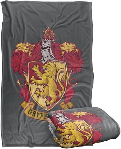 Harry Potter Gryffindor Rough Crest Silky Touch Manta súper suave 36 x 58 pulgadas, Gryffindor Rough Crest
