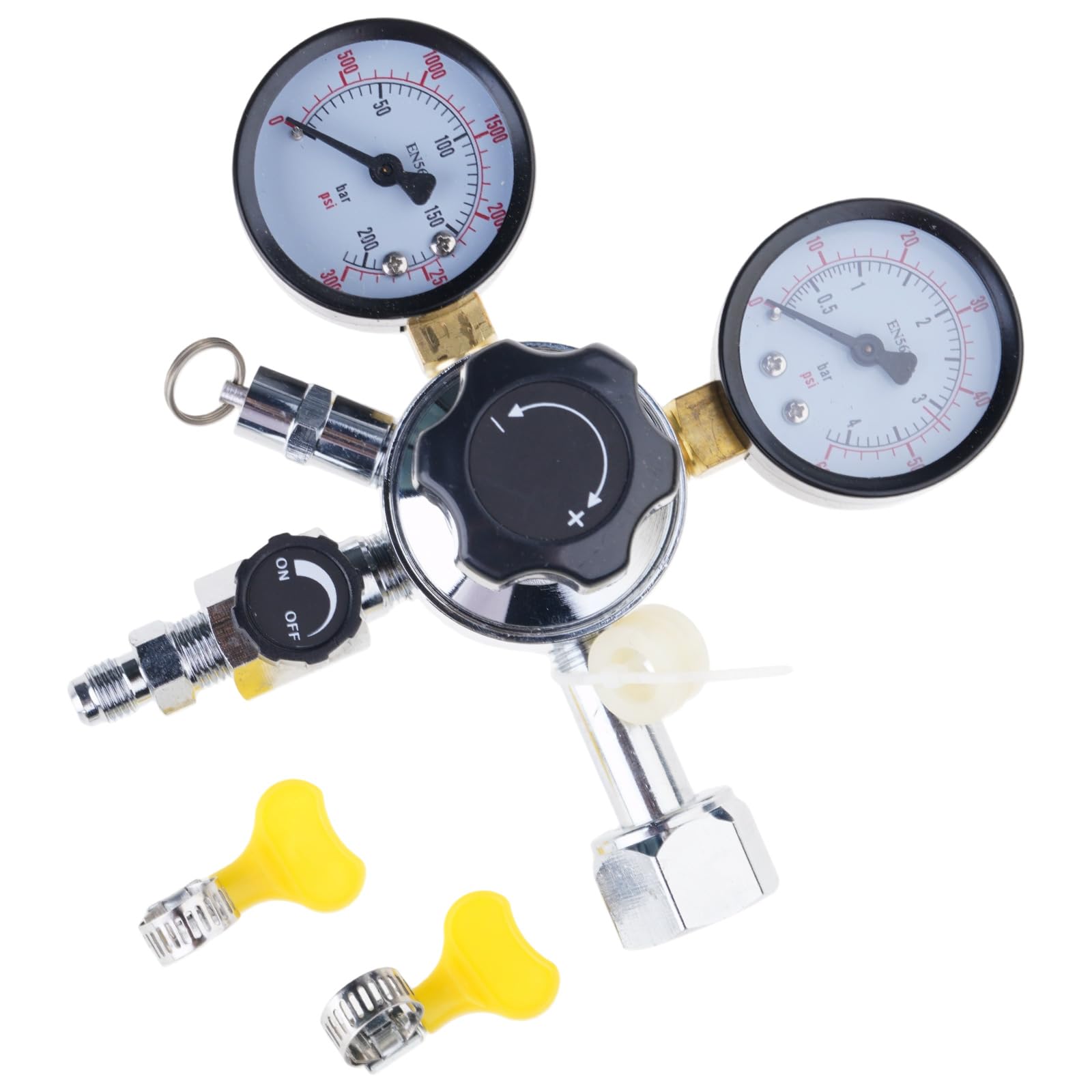 Newft Brewing Equipment Double Stage Carbon Dioxide Pressure Reducing Co2 Regulator Metal 5 / 16In Regulator Reducing