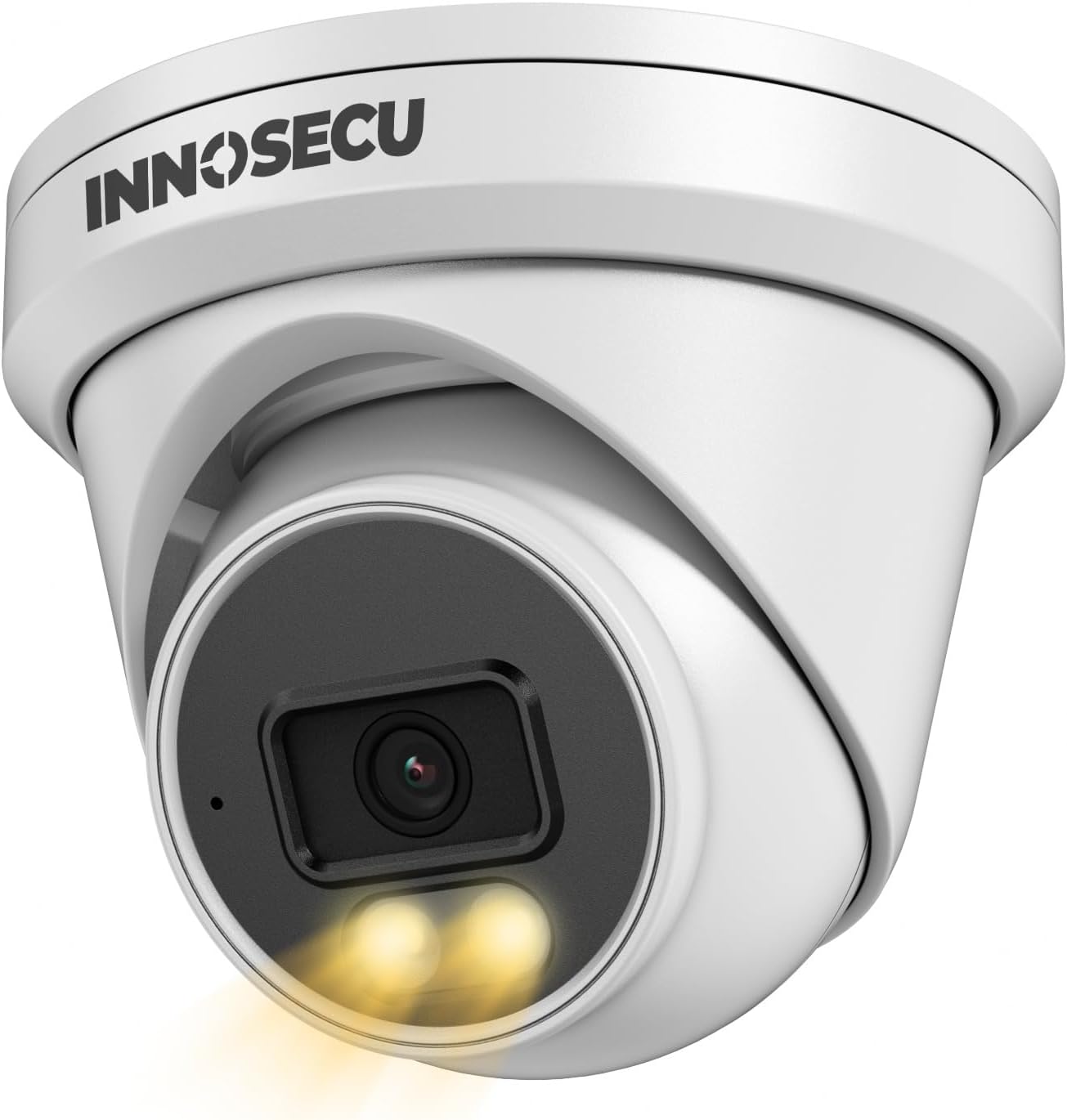 4MP Turret Security PoE Camera, Outdoor Wired IP Surveillance Camera with Microphon/Audio, Smart Dual Light Color Night Vision 2.8mm Lens Wide Angle 110ｰ, Human&Vehicle Detection, IND4FD97S