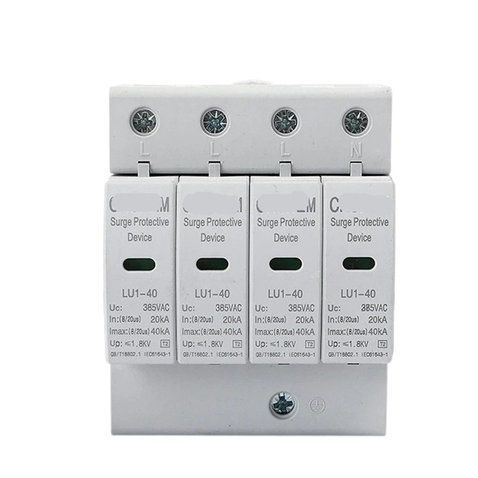 JCLPJBYJI AC SPD 4P Surge Protector 20KA~40KA 385V Protection Low Voltage Arrester Rail Installation