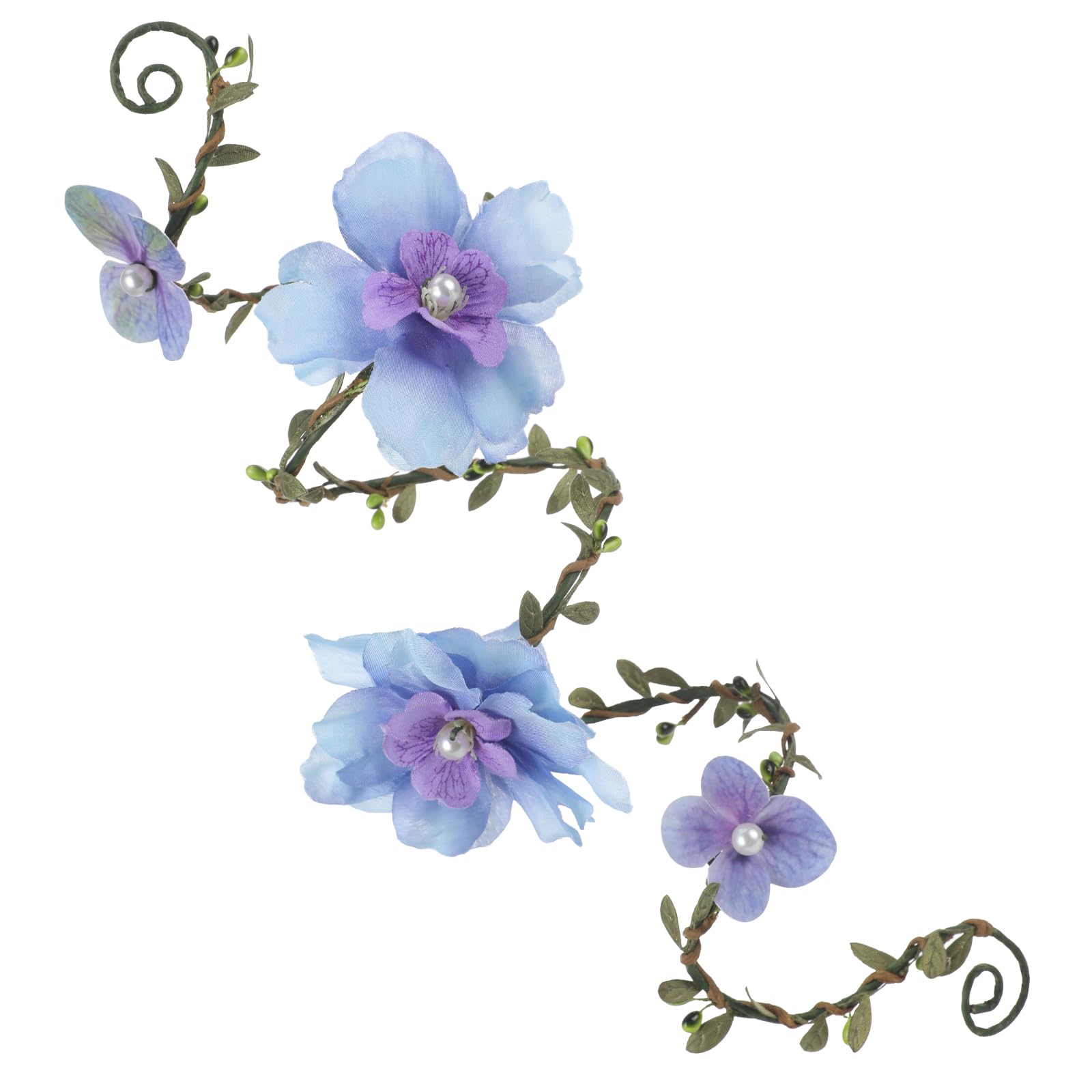 PartyforU Floral Fairy Arm Wrap - Elf Arm Wrap Accessories with Blue Flower for Women Cosplay Renaissance