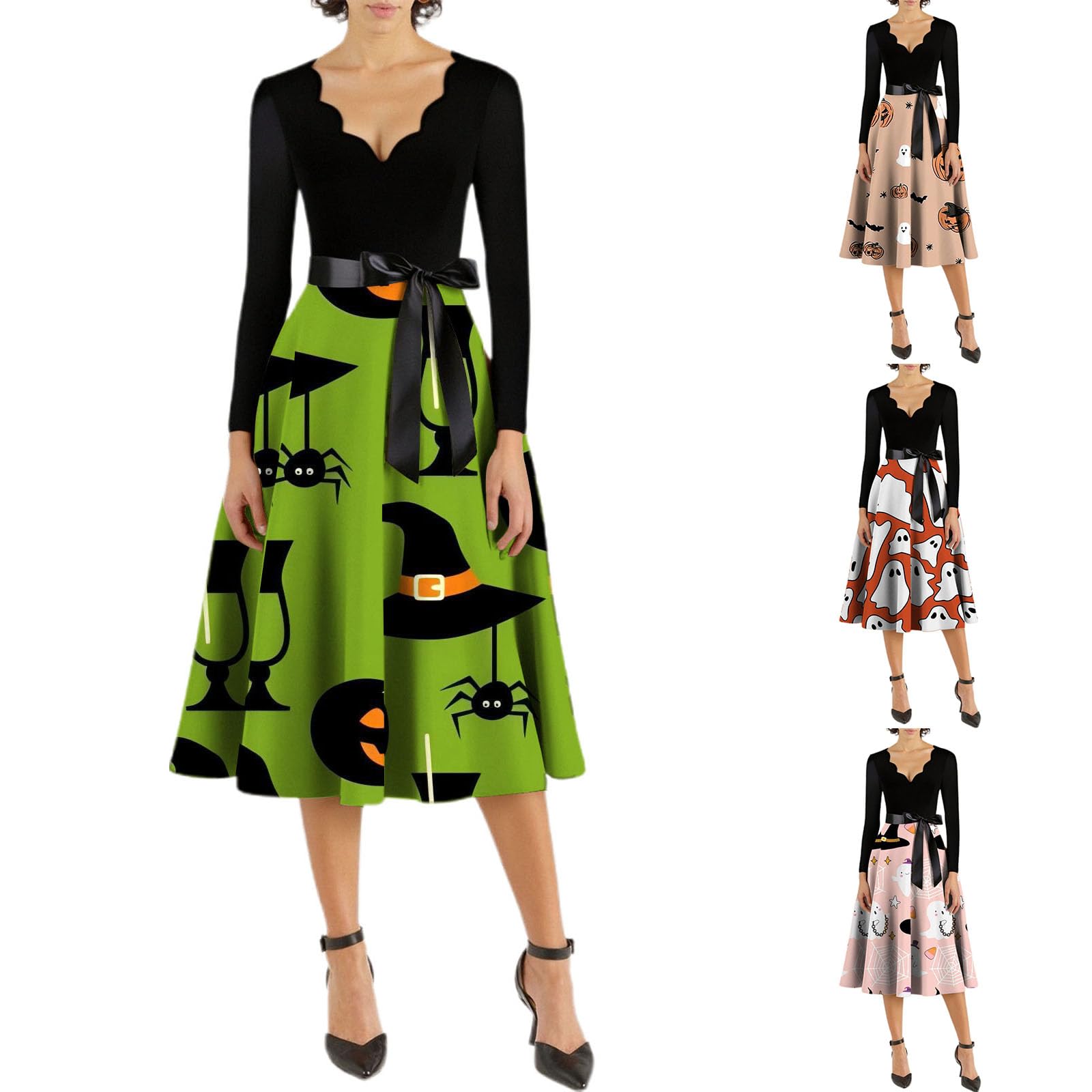 Vestido de Halloween para mujer, vestido vintage para mujer, vestido