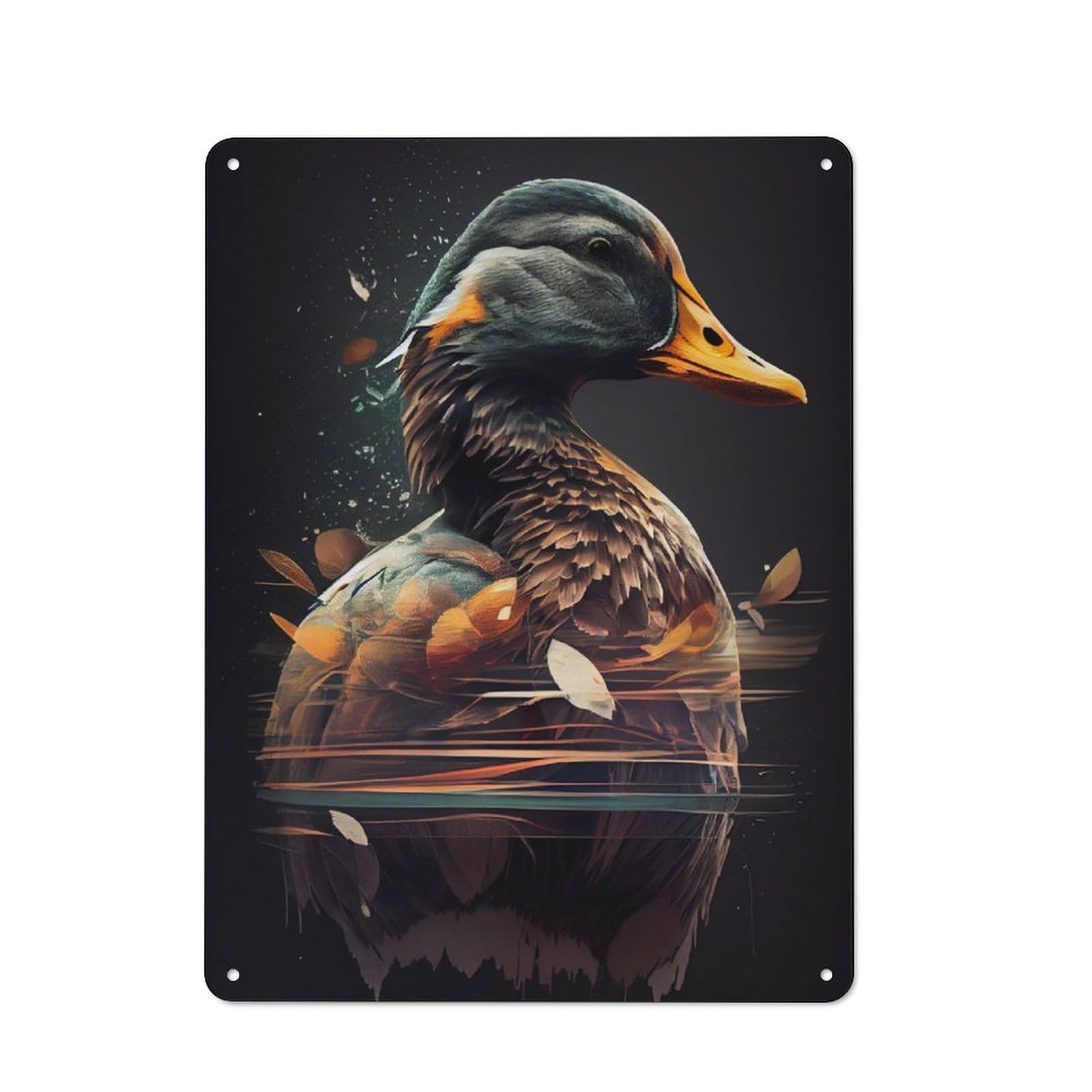 Junmoney Duck Exposure Art Metal Plaque 40X30cm With For Garage Wall, Rustic Decor, For Vintage Wall Decor Fans, For Themed Room Decoration