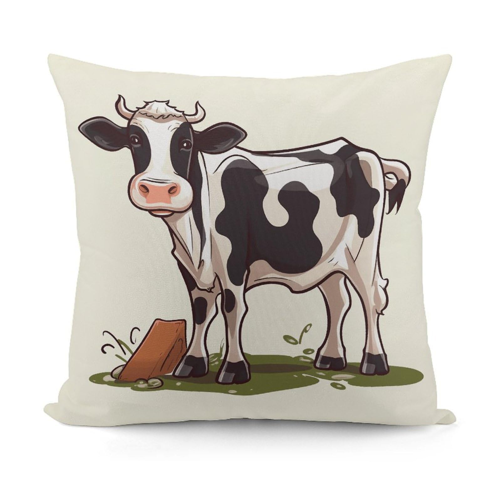 VstaDank Dairy Cow Throw Pillow Covers Fade-Resistant Plush Pillow Case Cozy Square Cushion Case Removable Pillowcase Exquisite Pillow Shams Soft Pillow Protector 18"x18"