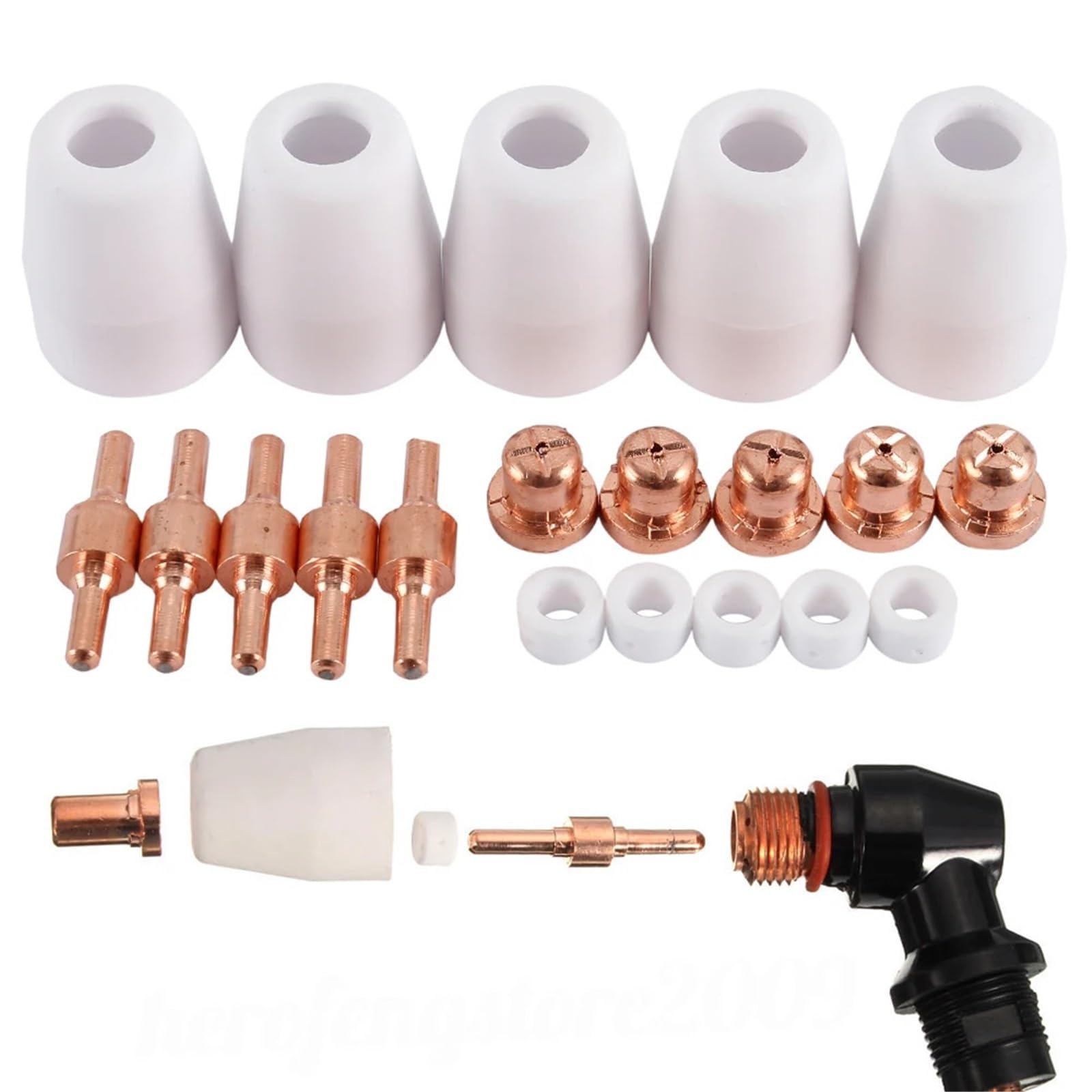 Maryear One Color Plasma Cutter Consumable 100Pcs Plasma Cutter Tip Electrodes&Nozzles Kit Consumable Accessories For Pt31 Cut 30 40 50