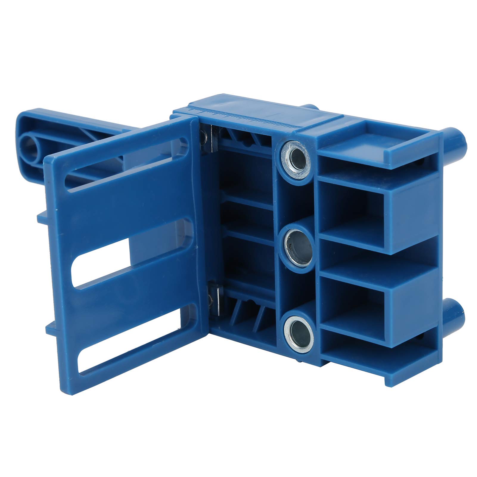 Pissente Drill Guide, ABS Hole Guide Set 41PCS for 6mm 8mm 10mm Bits, Adjustable 4-45mm Straight Hole Locator for Wood Splicing Carpentry Woodworking Users (Blue)