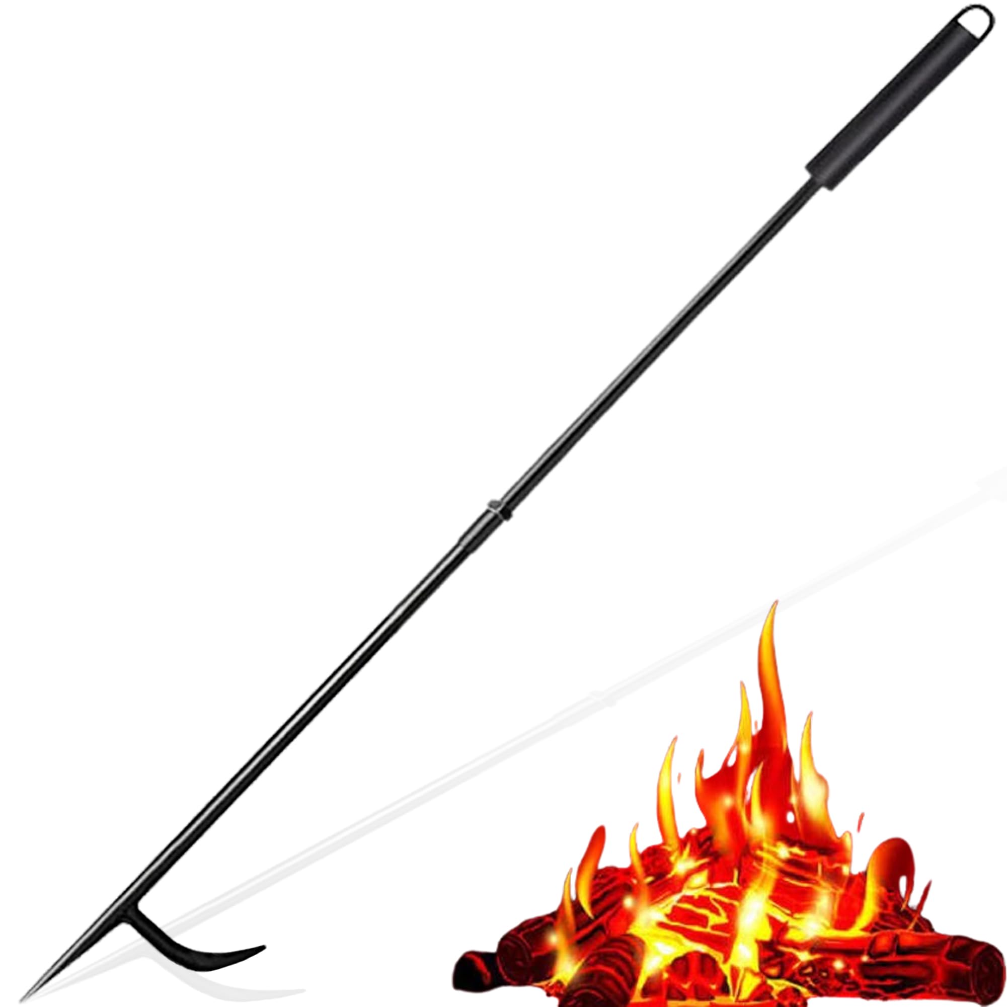 EKINIYAR Fire Poker for Fire Pit, 34 Inches Solid Steel Fireplace Poker, Multi Use Tip Fire Pit Accessories for Fireplace Camping Wood Stove Indoor and Outdoor