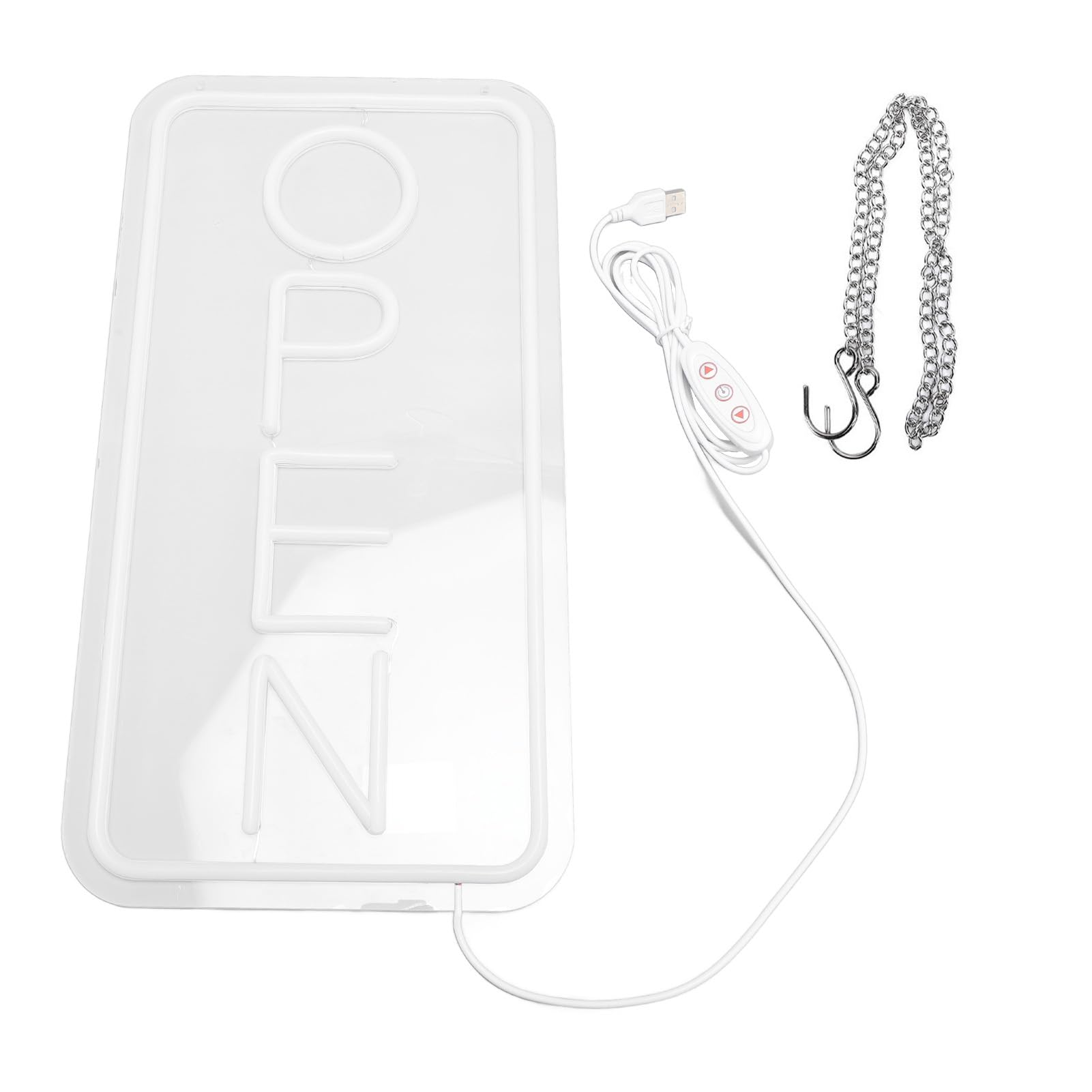 Jiawu Offenes Neonschild, USB-betrieben, Einstellbare Helligkeit 10% Bis 100%, LED-Schild, Geschäftsschild mit Vorgebohrten Löchern, Ketten für Bars, Geschäfte, Cafés, Fenster, Hotels