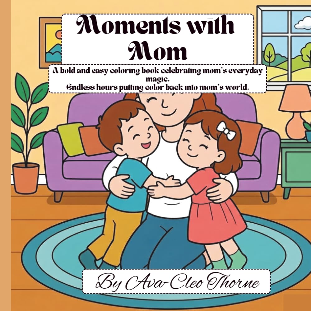 Moments with Mom: A bold and easy coloring book celebrating mom's everyday magic. Endless hours putting color back into mom's world