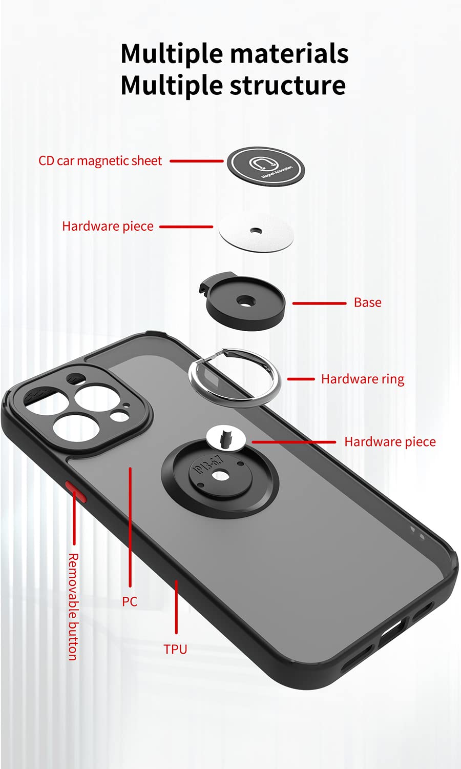 XINYEXIN Cover per iPhone 14 Plus (6.7), Traslucida Custodia Antiurto