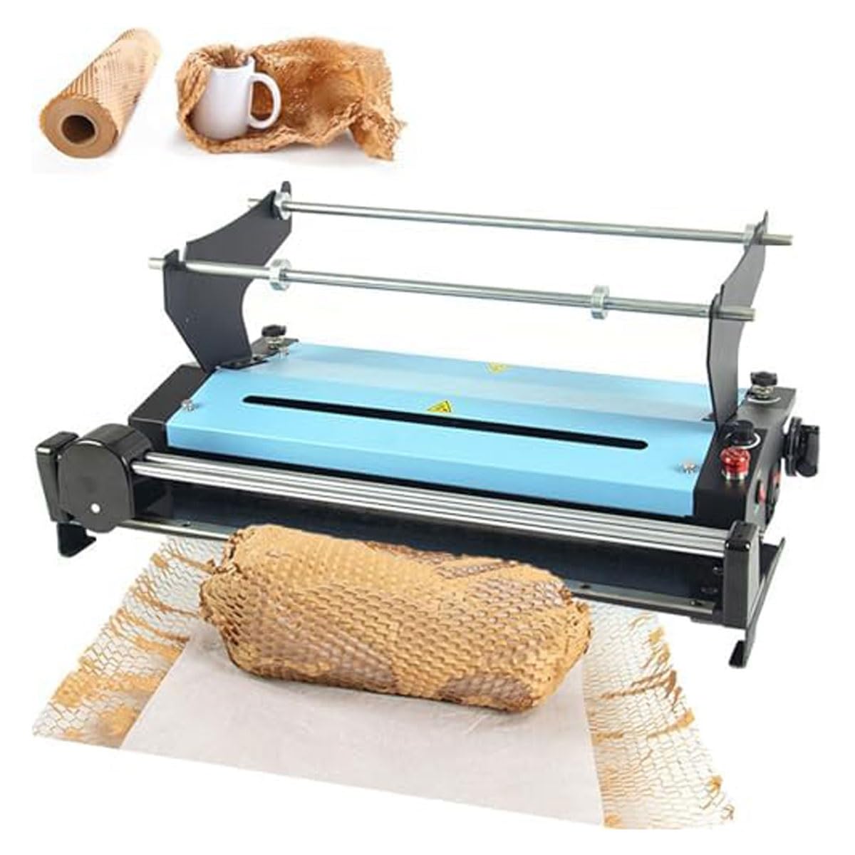 FHRKA Electric Honeycomb Paper Stretching Machine,50W Honeycomb Packing Paper Roll Dispenser, 0-25m/min Speed & Adjustable Stretch ()