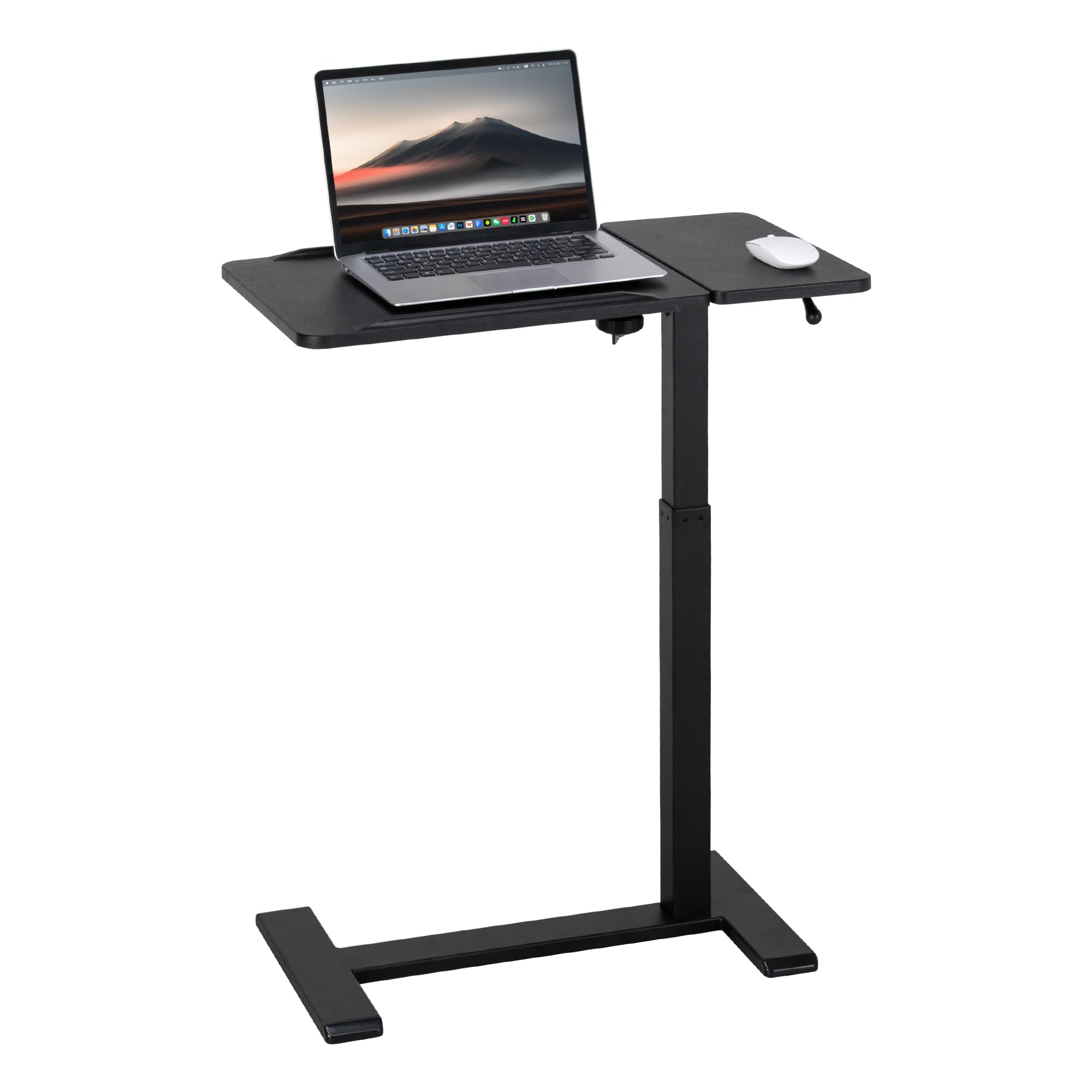Fromann Adjustable Tilt Overbed Standing Side Table with Wheels,Black
