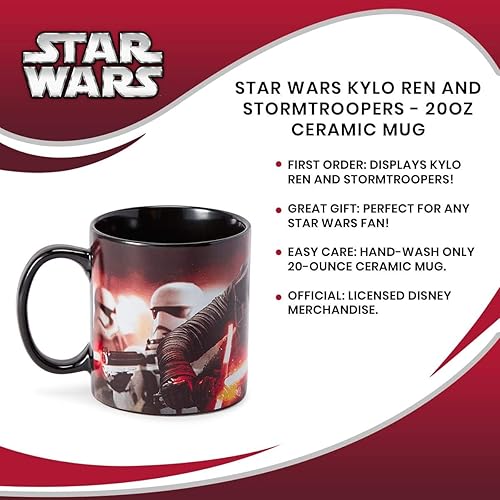 Miniatura 6 de Taza oficial de Star Wars Kylo Ren y Stormtroopers de 20 onzas, taza de cerámica para café caliente, té, cacao, con personajes icónicos de la
