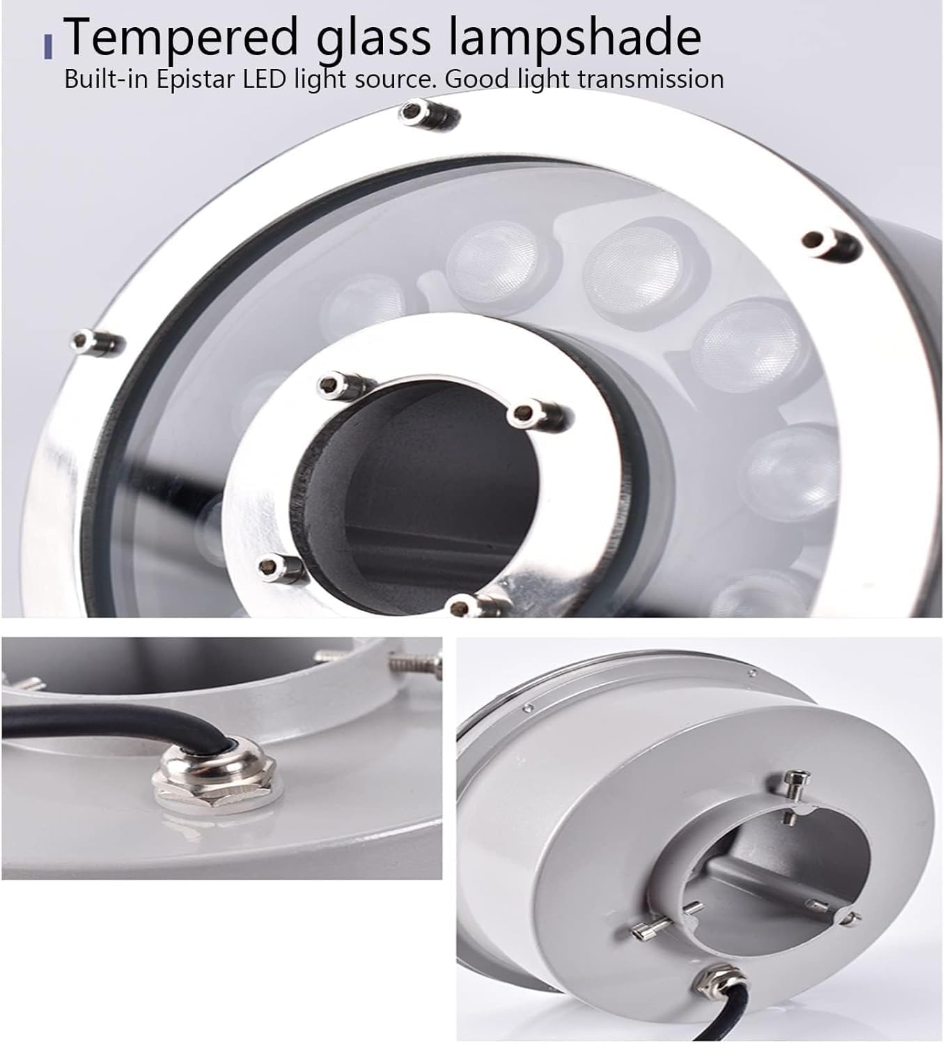 Poolbeleuchtung Ring RGB Unterwasser Licht Brunnen, Farbwechsel Licht Wasserabweisende LED, Tauchbare Landschaftsstrahler Unterwasser Teichbeleuchtung(18W(12V))