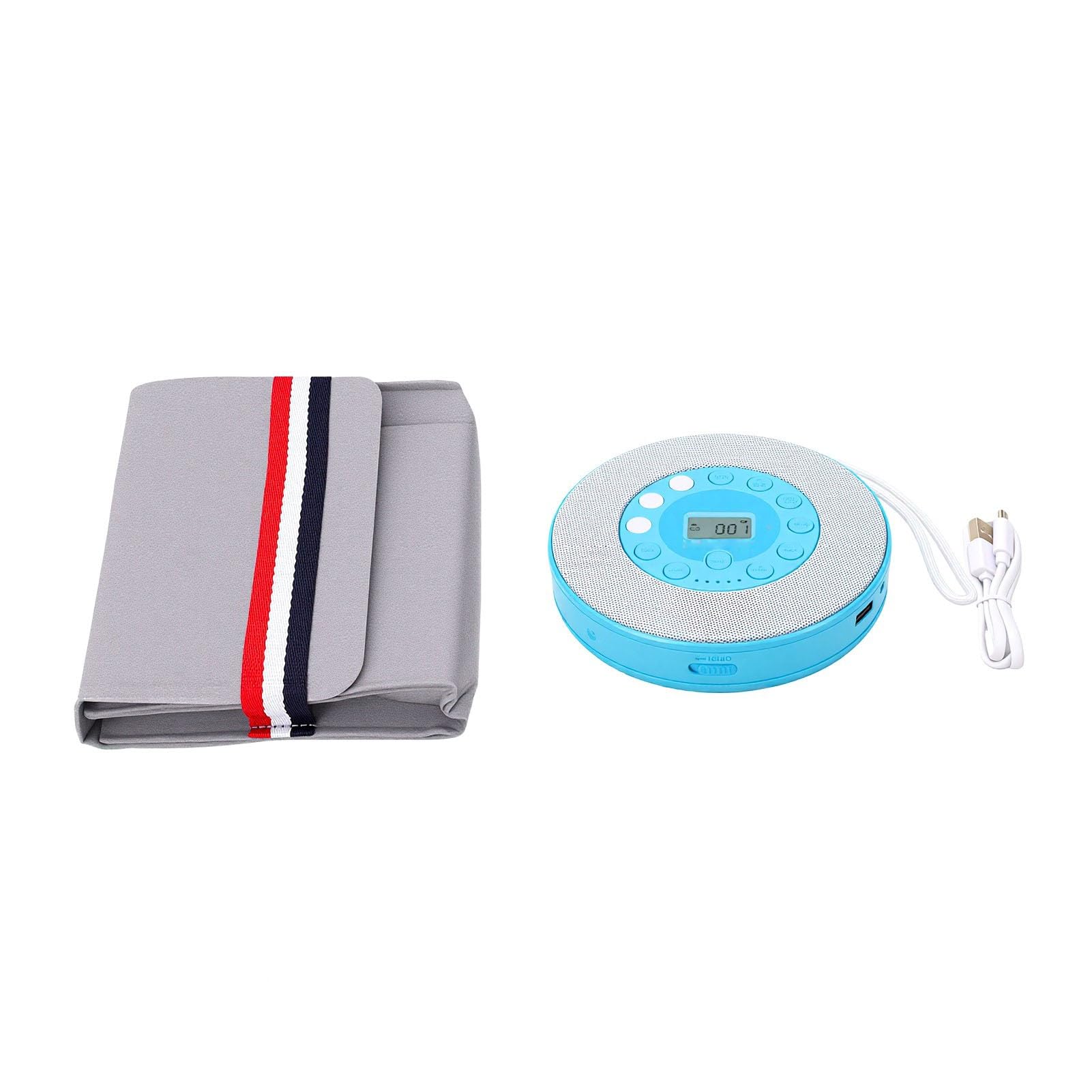 Jiawu Lettore CD con Funzione Bluetooth Antiskip Design Compatto per gli Amanti della Musica in Viaggio in Auto (BLUE)