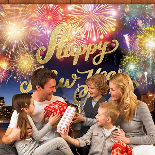 Image of Happy New Year Backdrop,7x5FT New Year Banner 2026 Happy New Year Backdrop Party Decor New Year Eve Party Backdrop Supplies