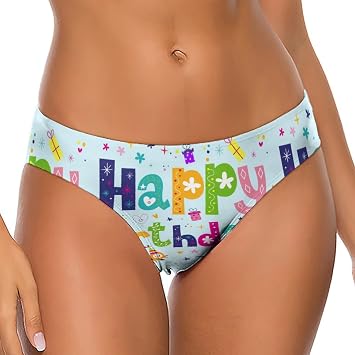 Happy Birthday Womens T-Back Sexy Thongs Underwear G-String Panties